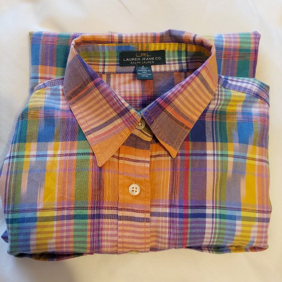 Ralph Lauren Rainbow Plaid Button Down Shirt - Picture 3 of 7